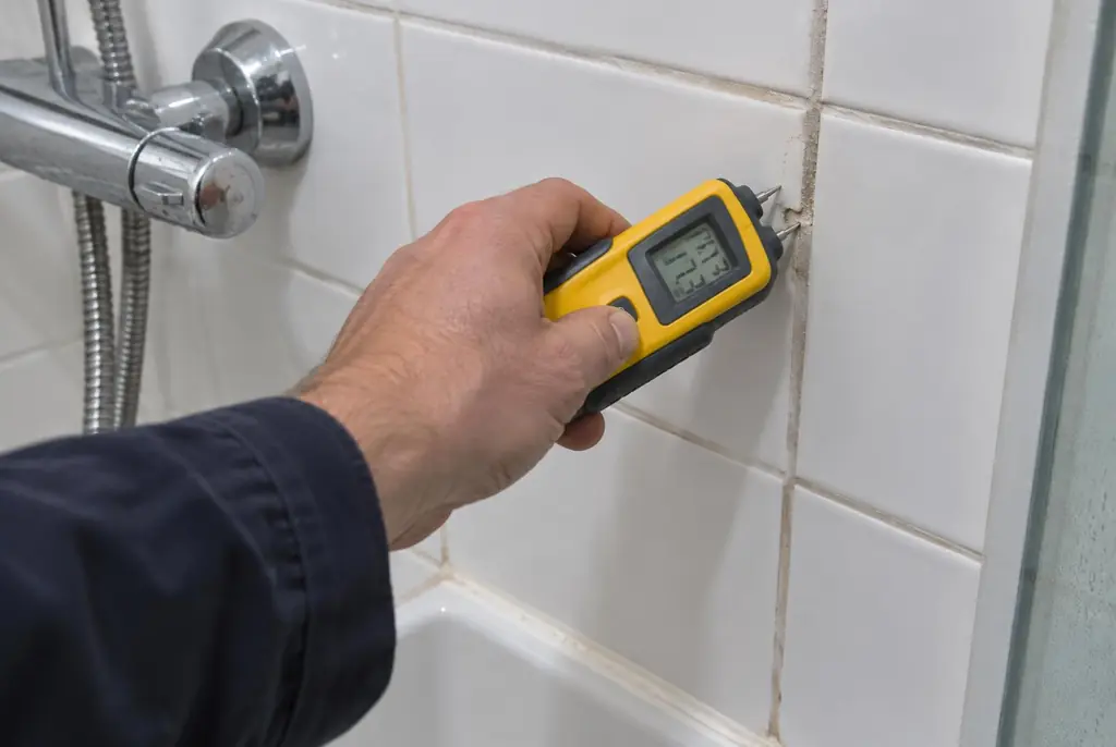 Lekdetectie Tienhoven – vochtmeter op badkamertegels bij de douche